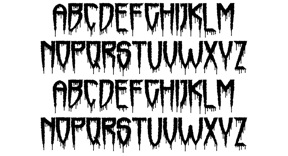 Horrorfind + Horrormaster font specimens