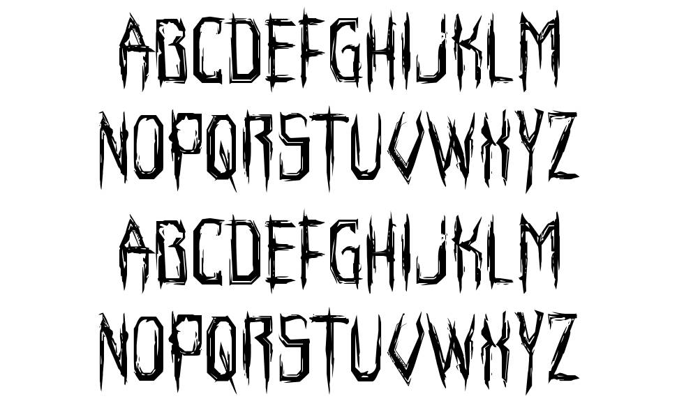 Horroroid font specimens