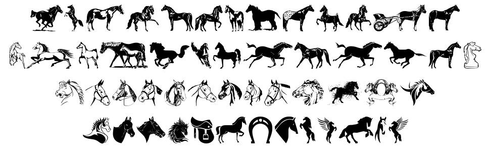 Horse font specimens