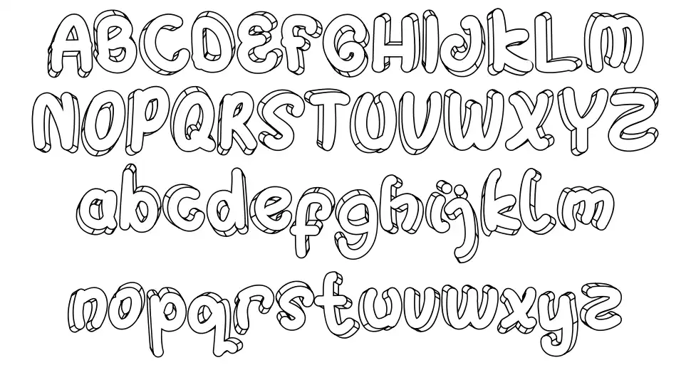 Hulahop font Örnekler