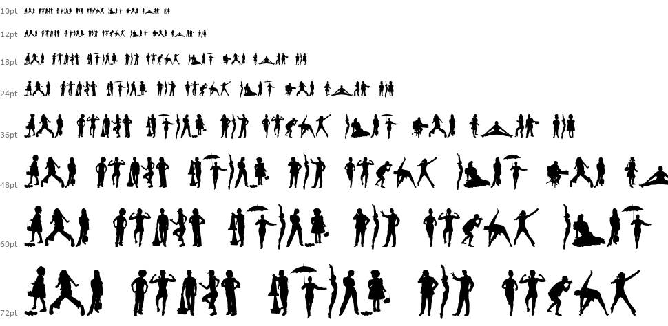 Human Silhouettes Five шрифт Водопад