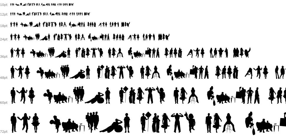 Human Silhouettes Free Six font Şelale