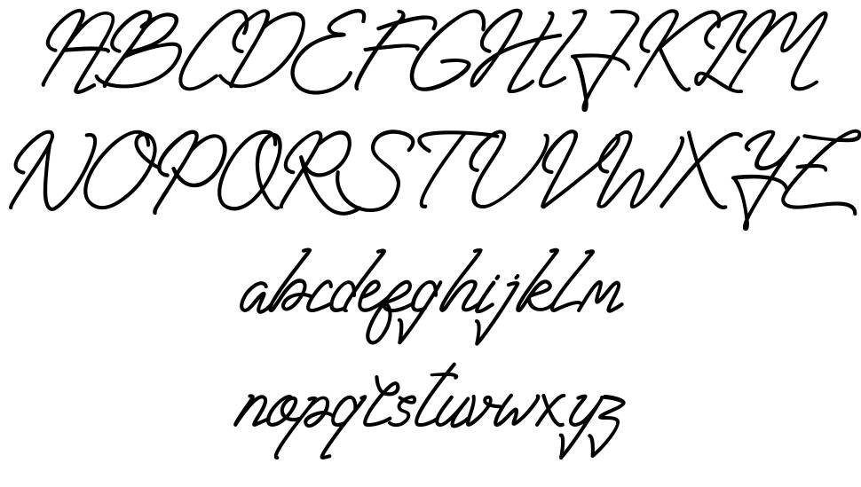 Huntsel Script font Örnekler