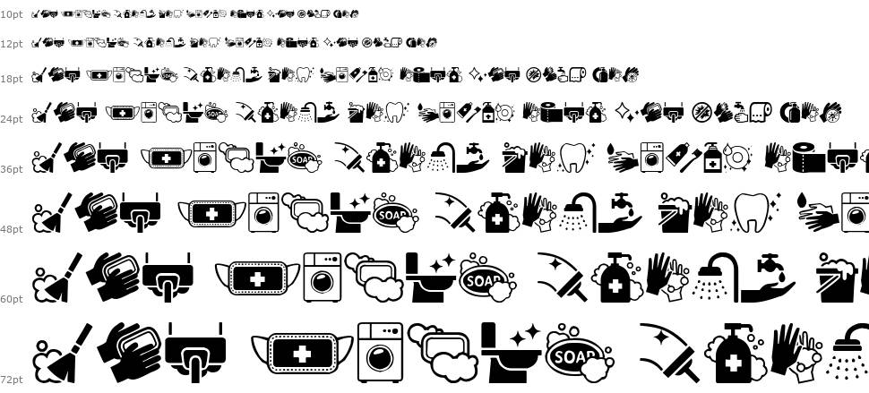 Hygiene Icons font Waterfall