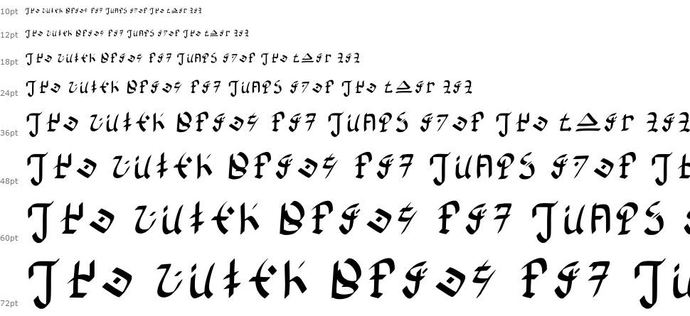 Hylian Alphabet czcionka Wodospad