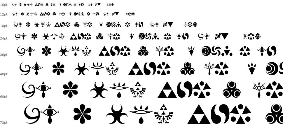 Hylian Symbols carattere Cascata