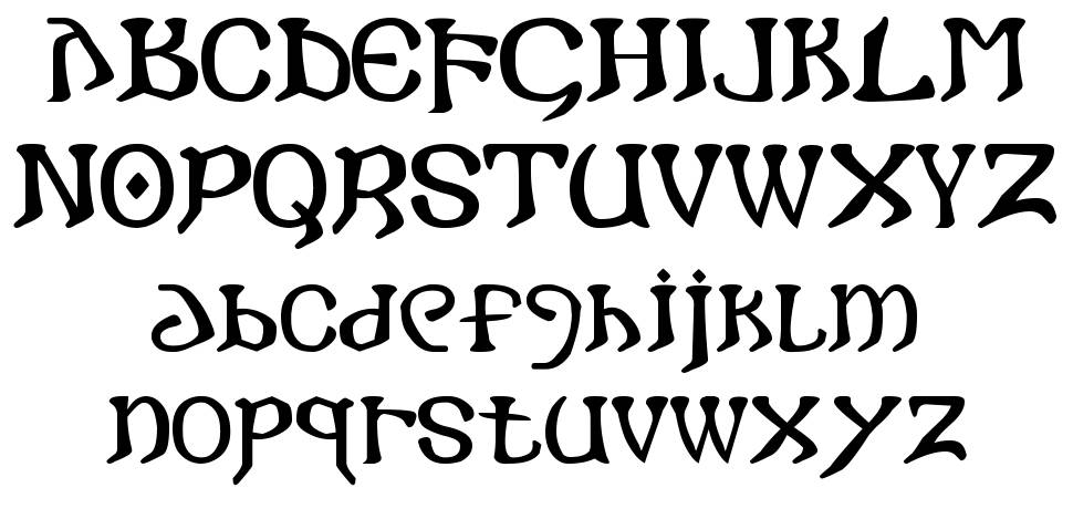 I crashed into Gothic font Örnekler