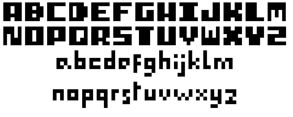 I pixel u font specimens