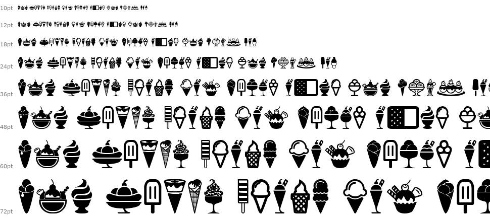 Ice Cream Icons font Waterfall