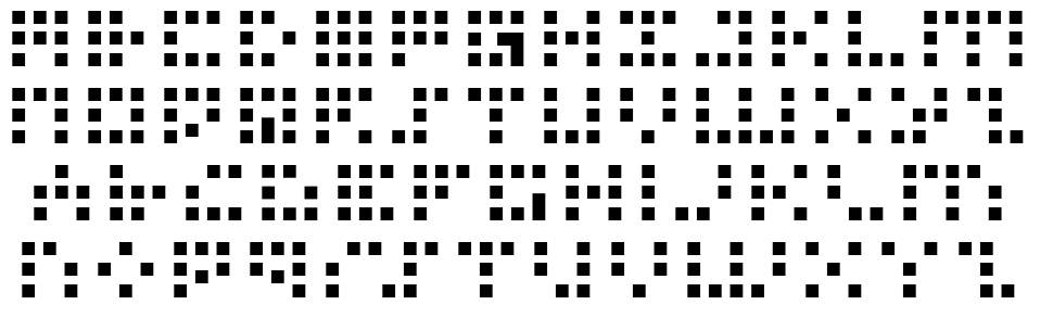 Iconian Bitmap font specimens