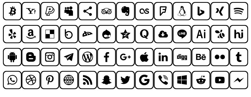 Icons 2019 font specimens