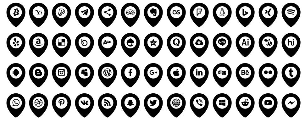Icons Font Color フォント 標本
