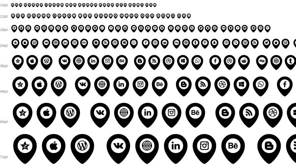 Icons Font Color フォント Waterfall