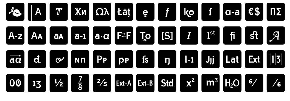 Icons OpenType schriftart