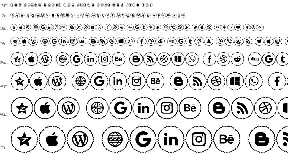 Icons Social Media 2 font Waterfall