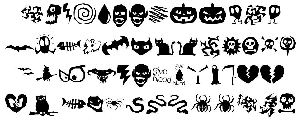 Ill October font specimens