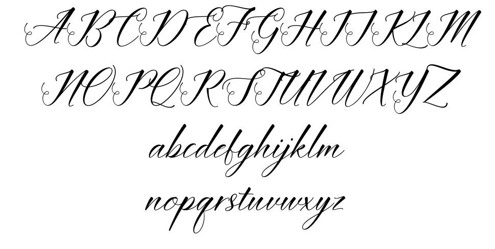 Imata Script font specimens