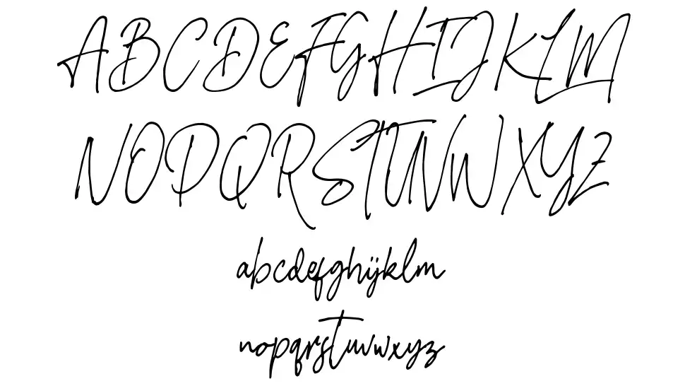 Imestaviga Signature font specimens