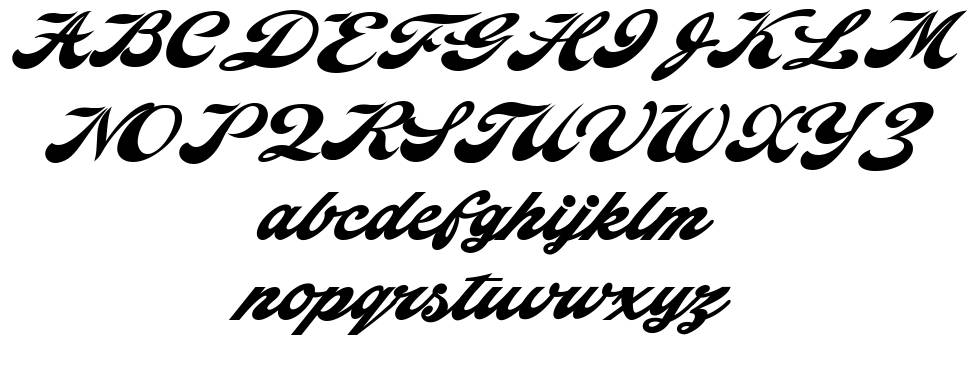 Indiana Script font specimens