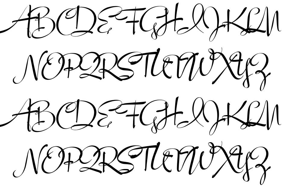 Individual font specimens