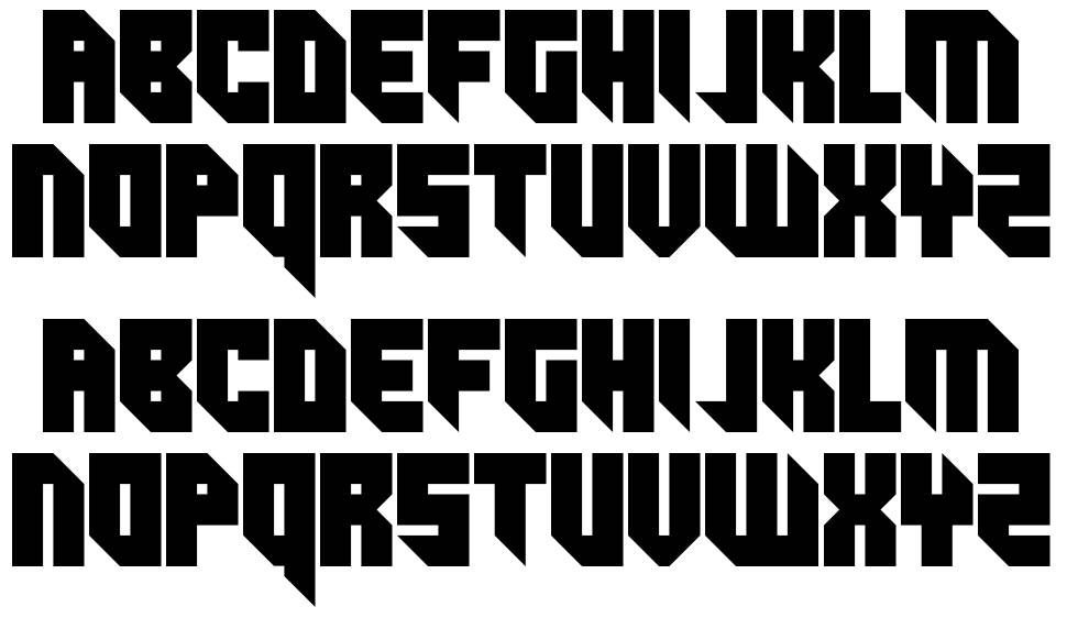 Indocorno font Örnekler