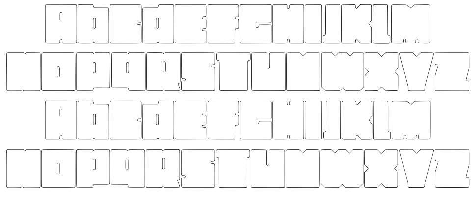 Infinity font specimens