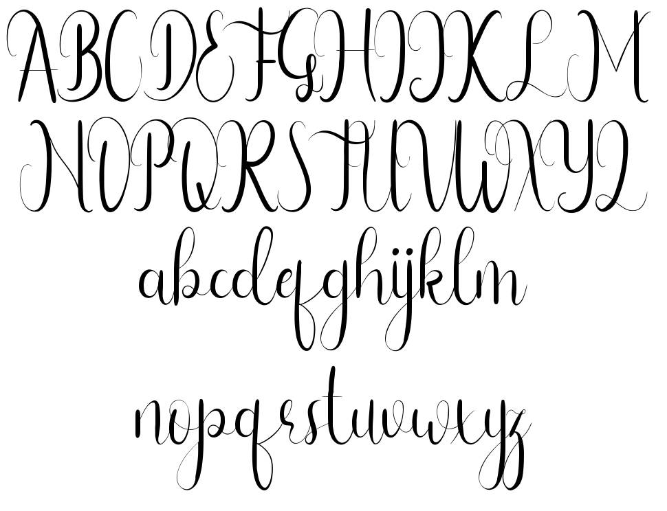 Infinity Gown font Örnekler