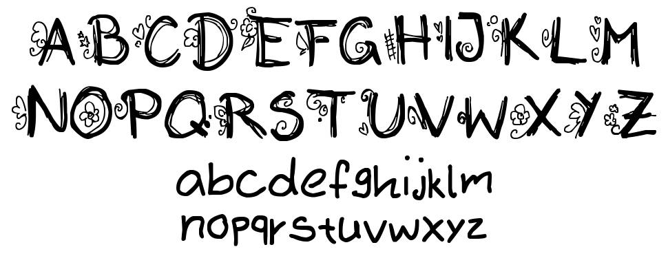 Initialized font specimens
