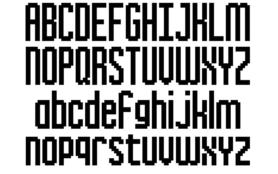 Inky Thin Pixels 字形 标本