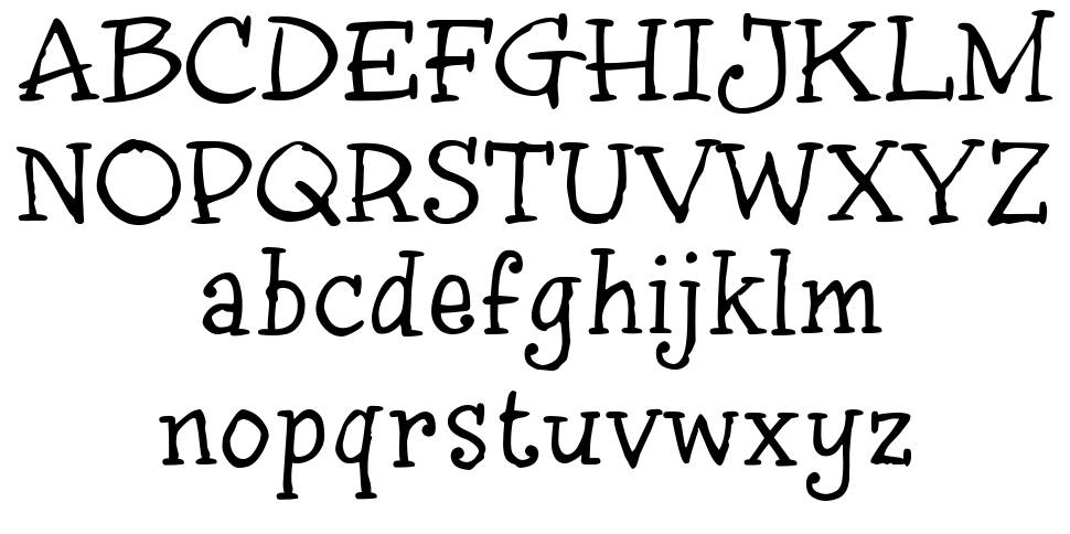 InkyDoo Serif fonte Espécimes