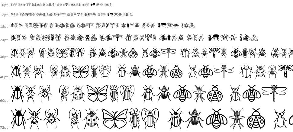 Insect Icons schriftart Wasserfall