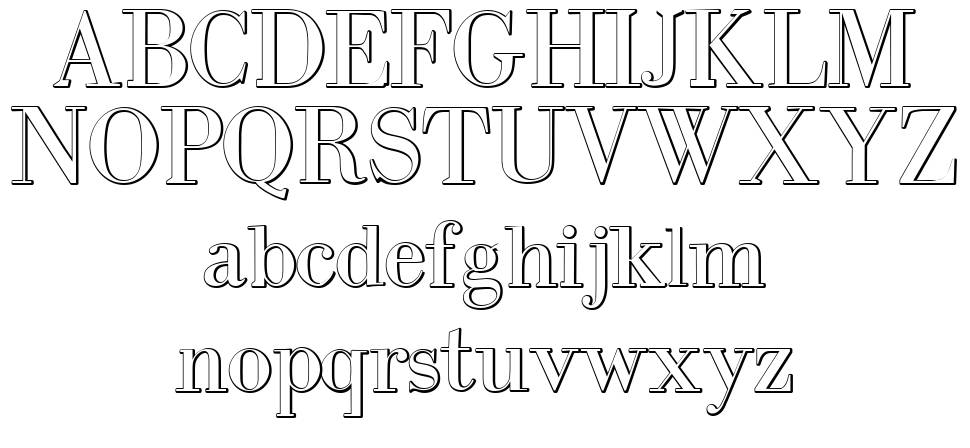 Intellecta Bodoned Beveled font specimens