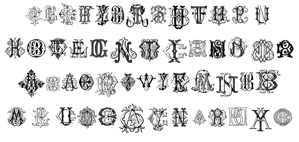 Intellecta Monograms font specimens