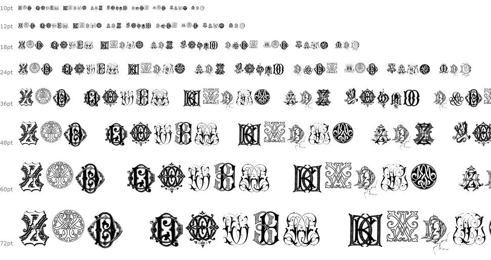 Intellecta Monograms Random Samples Eight フォント Waterfall
