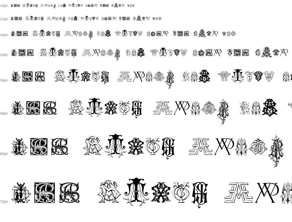 Intellecta Monograms Random Samples Nine フォント Waterfall