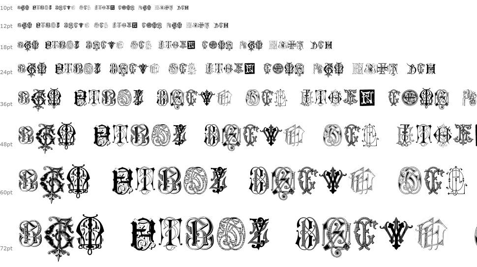 Intellecta Monograms Random Samples Seven carattere Cascata