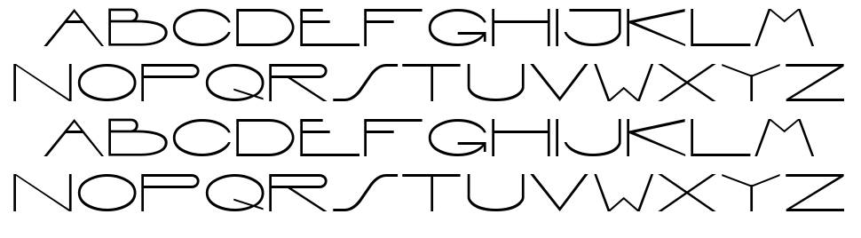 Interdimensional font specimens