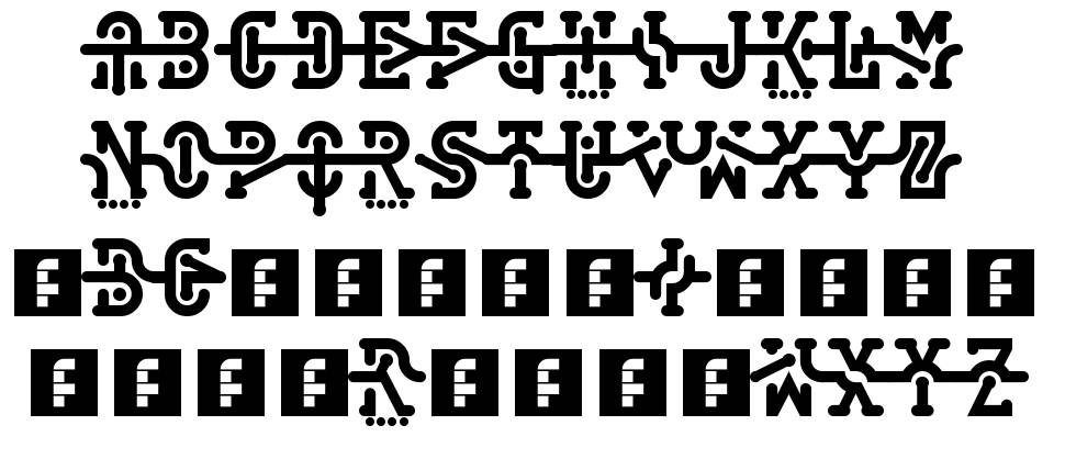 Interlock font specimens