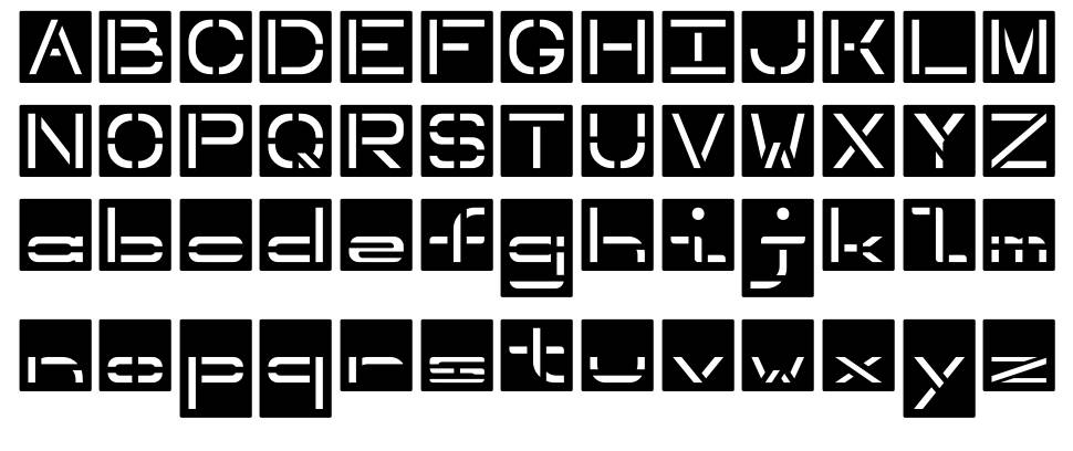 Inverted Stencil шрифт Спецификация