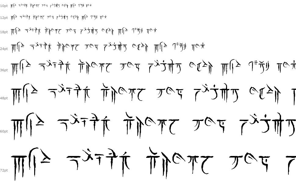 Iokharic font Şelale