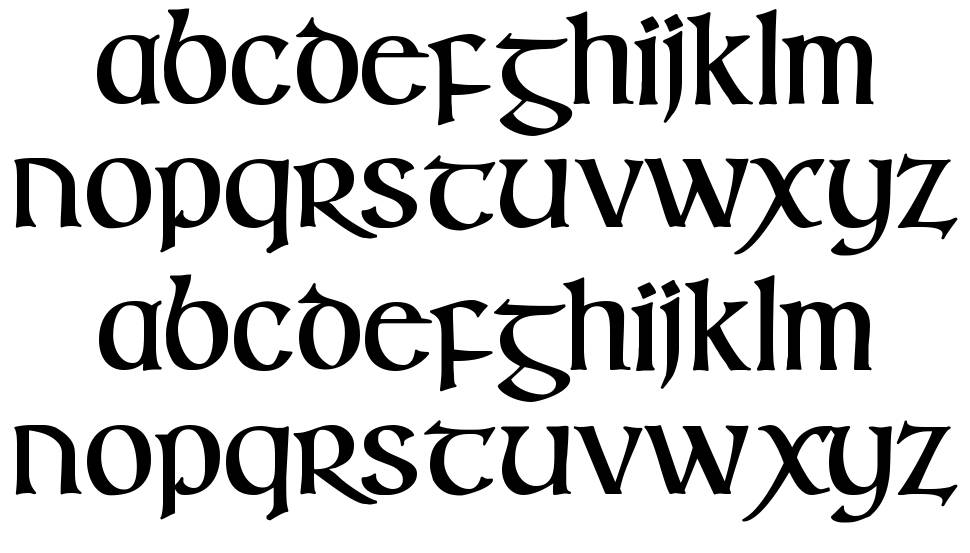 Irish Uncialfabeta 字形 标本