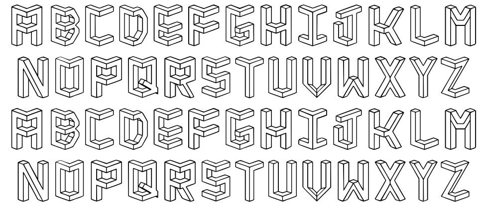 Isometria Club font specimens