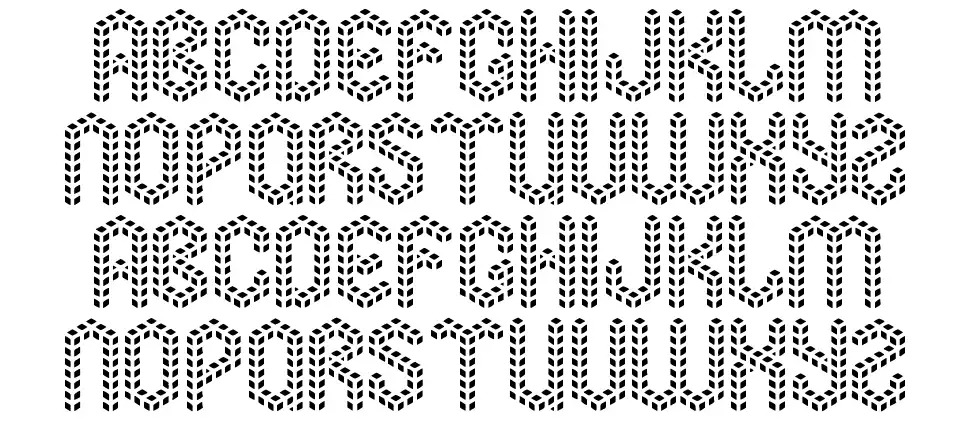 Isometric Lovefont specimens