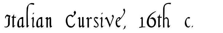 Italian Cursive, 16th c. font