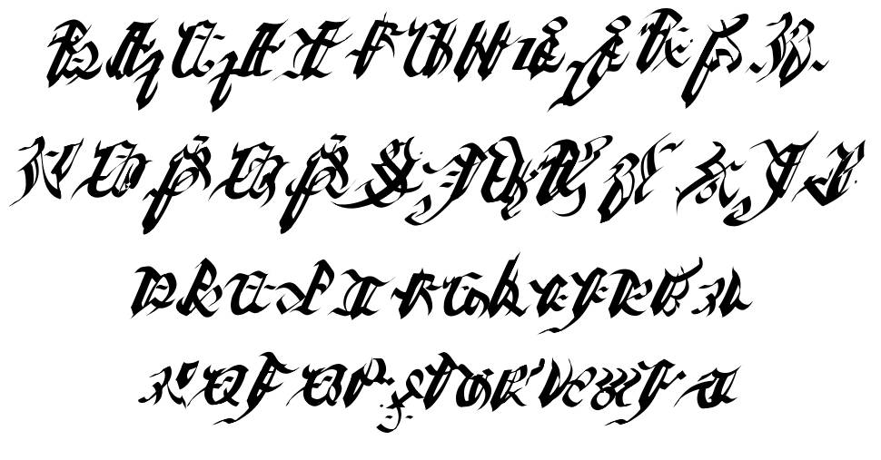 Ivalician Gothic font specimens