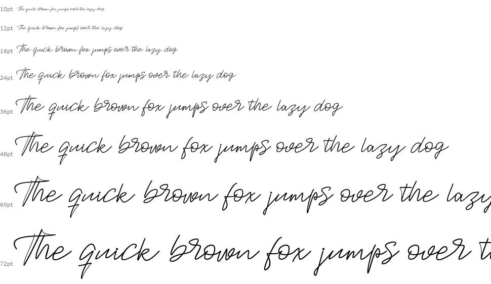 Jackson Script font Waterfall