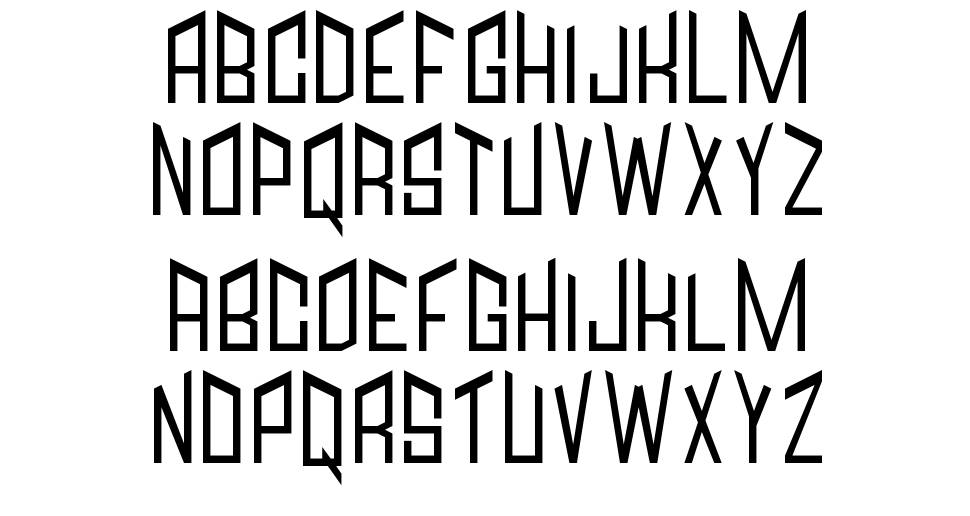 Jagged font specimens