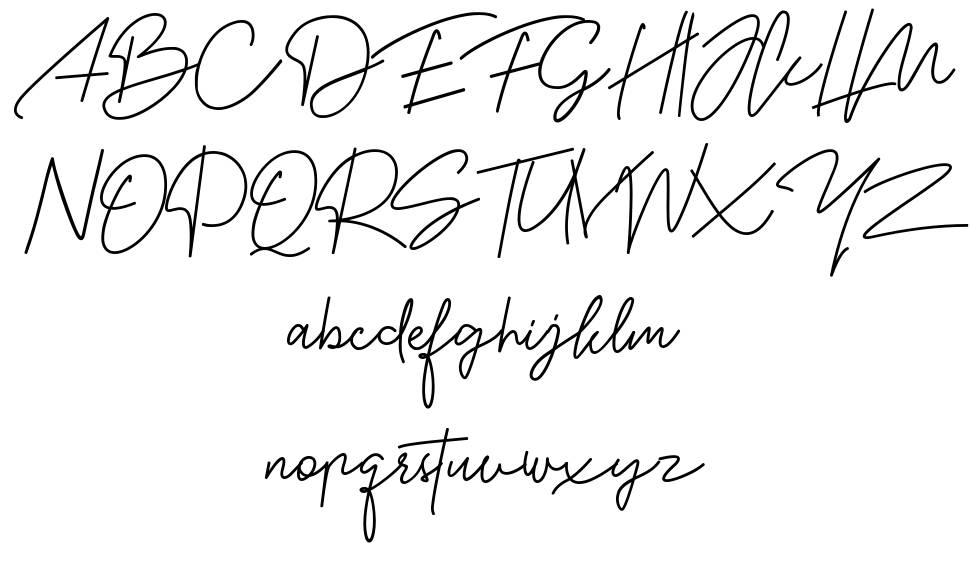 Jalliestha Signature font specimens