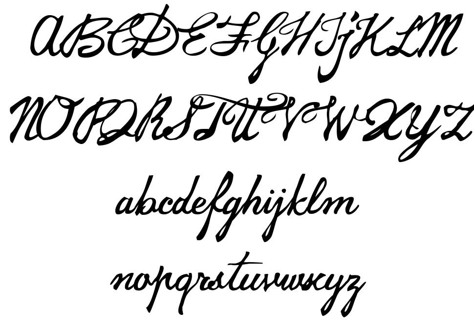Jamscript font specimens