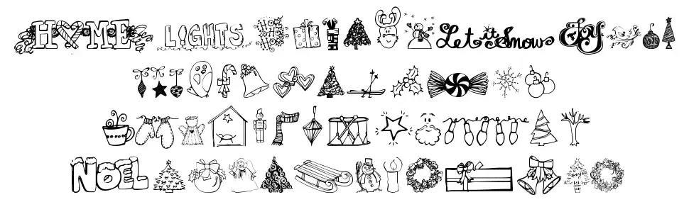 Janda Christmas Doodles font specimens